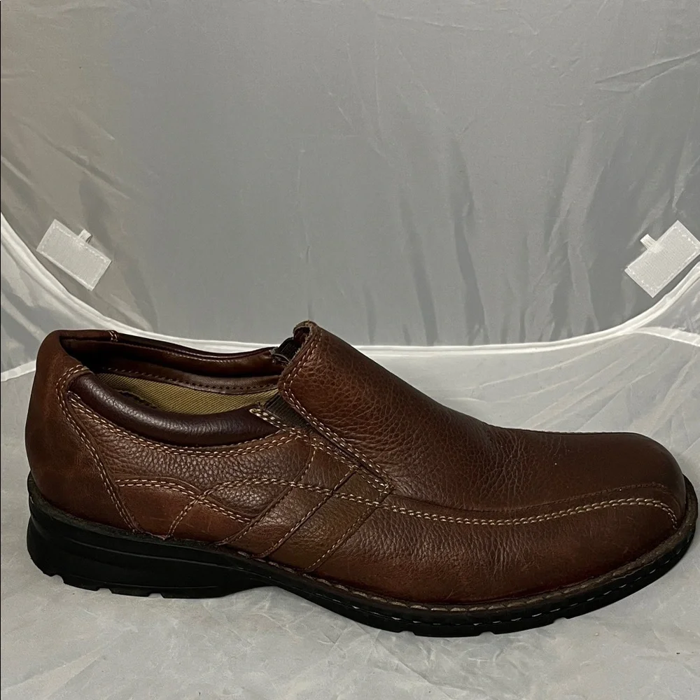Dockers Men's Dark Brown Genuine Leather Slip-On Loafers - Size 11.5